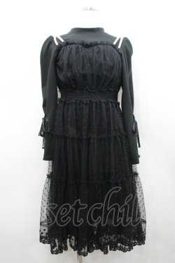 画像1: mellfy memory / Melty sugar Tulleワンピース  黒 I-26-03-19-047-0-OP-SA-ZI