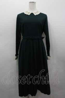 画像1: an another angelus / ベルト付きワンピース  緑Ｘアイボリー I-26-03-19-048-CA-OP-SA-ZI