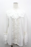 axes femme / ジャボ風フリルブラウス  白 I-26-03-19-006-AX-BL-SA-ZI