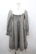 LODISPOTTO / ロイヤルフリルワンピース  ブラウンチェックｘ白 I-26-03-19-054-LO-SK-SA-ZI