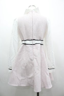 画像2: evelyn / ツイードリボン切替ワンピース  ピンクＸ白Ｘ黒 I-26-03-19-056-LO-OP-SA-ZI