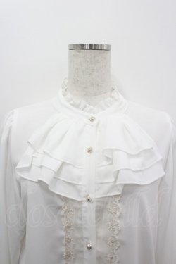 画像2: axes femme / ジャボ風フリルブラウス  白 I-26-03-19-006-AX-BL-SA-ZI