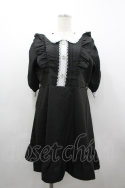 画像1: DearMyLove / キラキラビジューフリルアフタヌーンティーワンピ  黒Ｘ白 I-26-03-19-058-EL-OP-SA-ZI