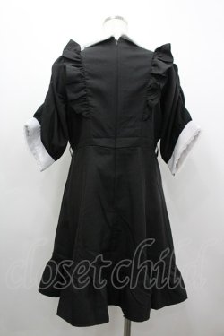 画像2: DearMyLove / キラキラビジューフリルアフタヌーンティーワンピ  黒Ｘ白 I-26-03-19-058-EL-OP-SA-ZI