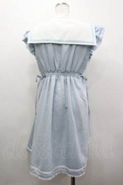 画像2: DearMyLove / 別袖付変形セーラーワンピース LL サックスＸ白 I-26-03-19-059-EL-OP-SA-ZI