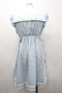 画像2: DearMyLove / 別袖付変形セーラーワンピース LL サックスＸ白 I-26-03-19-060-EL-OP-SA-ZI