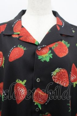 画像2: AXES-X / ストロベリープリントアロハシャツ M 黒Ｘ赤 I-26-03-19-008-LO-BL-SA-ZI