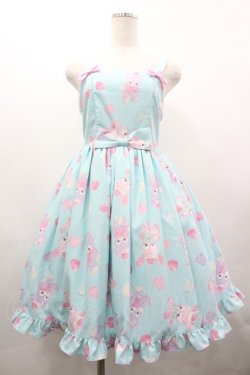 画像1: Chalmiere / FancyDollsジャンパースカート M サックス I-26-03-19-081-0-OP-SA-ZI