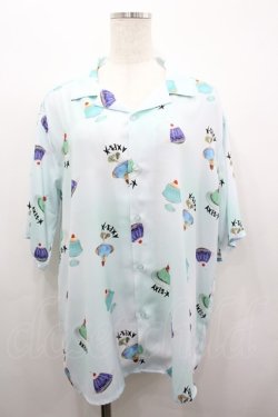 画像1: AXES-X / ゼリープリントアロハシャツ M サックス I-26-03-19-009-LO-BL-SA-ZI