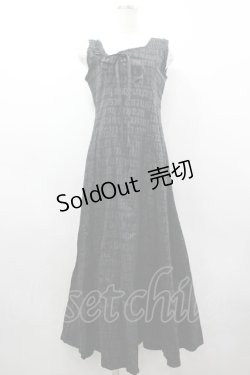 画像1: h.NAOTO / 英字総柄ノースリーブロングワンピース  黒Ｘグレー I-26-03-19-085-HN-OP-SA-ZI