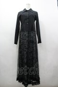 h.NAOTO / チュールZIP切替ロングジャケット  黒Ｘ白 I-26-03-19-086-HN-CO-SA-ZI