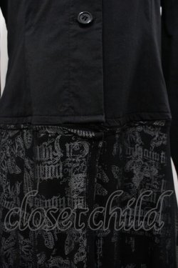 画像3: h.NAOTO / チュールZIP切替ロングジャケット  黒Ｘ白 I-26-03-19-086-HN-CO-SA-ZI