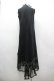 画像2: T.KUNITOMO / 裾チュール切替ノースリーブワンピース  黒 I-26-03-19-087-GO-OP-SA-ZI (2)