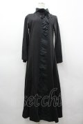 gouk / フロント編み上げハイネック長袖ワンピース  黒 I-26-03-19-088-GO-OP-SA-ZI
