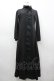 画像1: gouk / フロント編み上げハイネック長袖ワンピース  黒 I-26-03-19-088-GO-OP-SA-ZI (1)