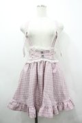 DearMyLove / はしごレースアップフリルハートスカート  ピンクＸ白チェック I-26-03-19-089-EL-SK-SA-ZI