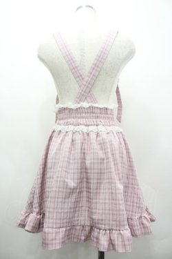 画像2: DearMyLove / はしごレースアップフリルハートスカート  ピンクＸ白チェック I-26-03-19-089-EL-SK-SA-ZI