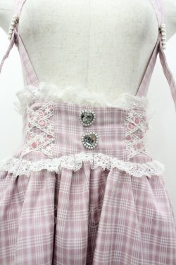 画像3: DearMyLove / はしごレースアップフリルハートスカート  ピンクＸ白チェック I-26-03-19-089-EL-SK-SA-ZI