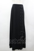 MIHO MATSUDA / サイド編み上げロングスカート  黒 I-26-03-19-096-GO-SK-SA-ZI