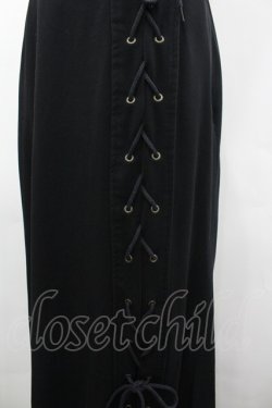 画像3: MIHO MATSUDA / サイド編み上げロングスカート  黒 I-26-03-19-096-GO-SK-SA-ZI