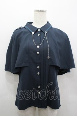 画像1: axes femme POETIQUE / バックレースアップロングブラウス  ネイビー I-26-03-19-011-AX-BL-SA-ZI