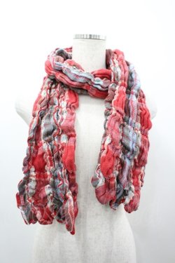 画像1: PINK HOUSE / チェックマフラー  赤チェック I-26-03-19-104-LO-ZA-SA-ZI