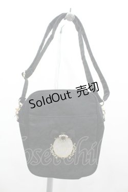 画像1: Maison de FLEUR / ロゴ刺繍レースショルダーバッグ  黒 I-26-03-19-107-LO-BG-SA-ZI