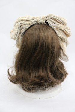 画像2: Hoshibako Works / お人形風シャンティクリームリボンカチューシャ  生成り I-26-03-19-113-LO-AC-SA-ZI