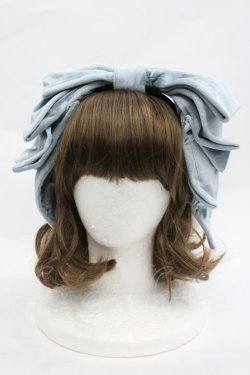 画像1: Hoshibako Works / お人形風ラッピングリボンカチューシャ  サックス I-26-03-19-115-LO-AC-SA-ZI