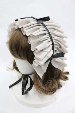 画像1: MARBLE / フリンジリボンフリルヘッドドレス  グレーＸ黒 I-26-03-19-119-GO-AC-SA-ZI