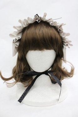 画像2: MARBLE / フリンジリボンフリルヘッドドレス  グレーＸ黒 I-26-03-19-119-GO-AC-SA-ZI