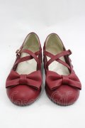 axes femme kawaii / クロスベルトリボンパンプス L ボルドー I-26-03-19-123-AX-SH-SA-ZI