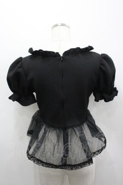画像3: lilLilly / ワッフルリボンオーガンジーフリルトップス F 黒 I-26-03-19-016-LO-BL-TE-ZI