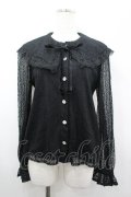 Ank Rouge / レース長袖ブラウス  黒 I-26-03-19-002-CA-BL-SA-ZI