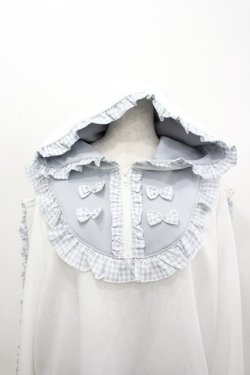 画像2: NOEMIE / Rabbit Ear Gingham Jersey Hoodie  白Ｘサックス I-26-03-19-020-LO-TO-SA-ZI