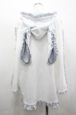 画像3: NOEMIE / Rabbit Ear Gingham Jersey Hoodie  白Ｘサックス I-26-03-19-020-LO-TO-SA-ZI