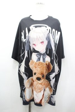 画像1: TRAVAS TOKYO /  rurudoコラボ ビッグシルエットTシャツ  黒 I-26-03-19-025-PU-TS-TE-ZI