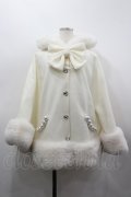 Princess Melody / リボン付きボリュームファーフードケープコート  白 I-26-03-19-027-EL-CO-SA-ZI