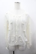 PINK HOUSE / カメリアモチーフニットカーディガン  白 I-26-03-23-034-LO-TO-SA-ZI