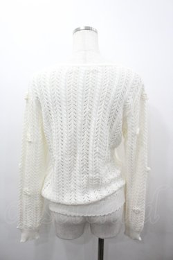 画像3: PINK HOUSE / カメリアモチーフニットカーディガン  白 I-26-03-23-034-LO-TO-SA-ZI