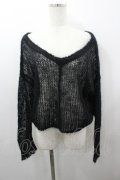 Katie / PUNKY PUNKY v neck knit  黒 I-26-03-23-037-LO-TO-SA-ZI