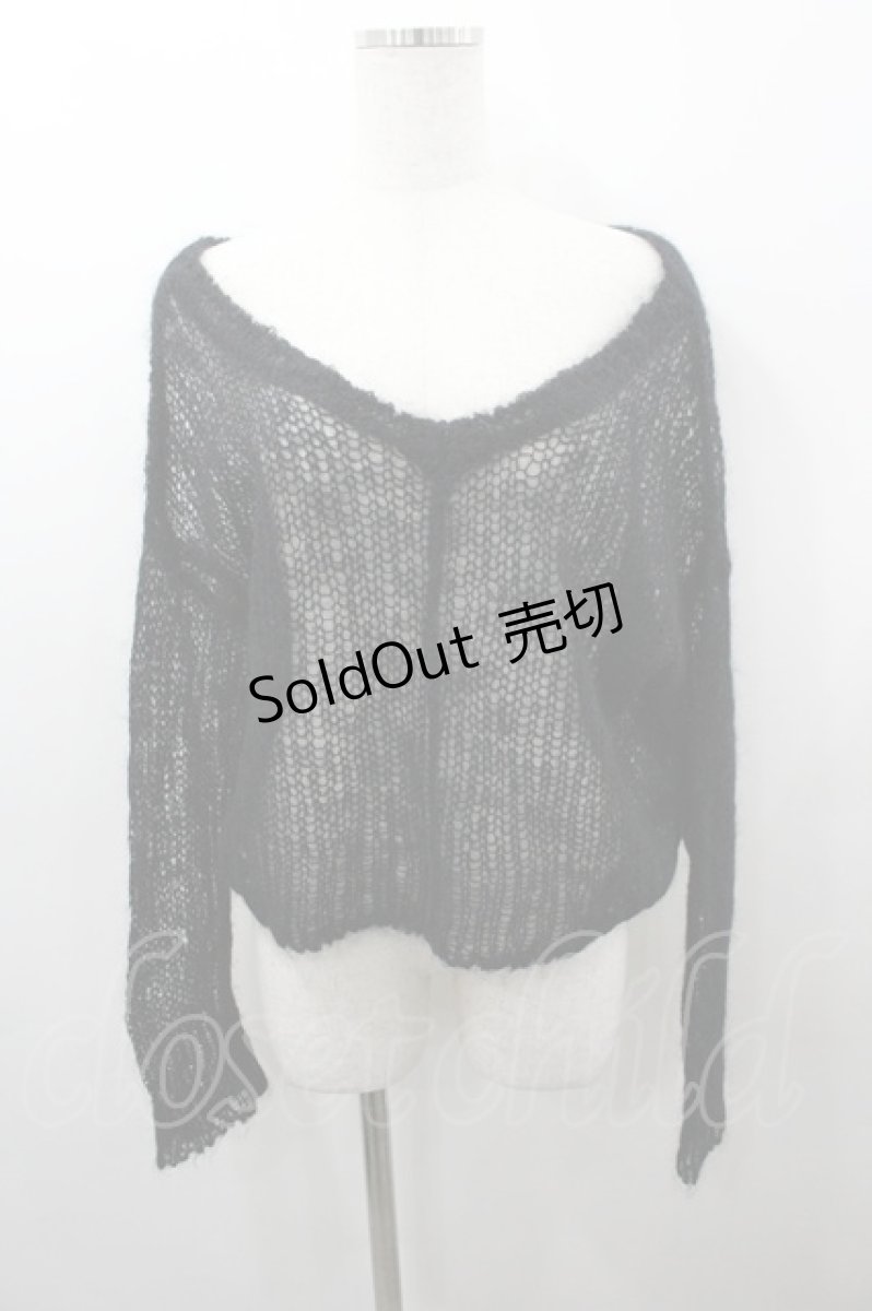 画像1: Katie / PUNKY PUNKY v neck knit  黒 I-26-03-23-037-LO-TO-SA-ZT493 (1)