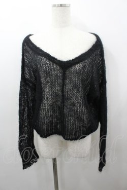 画像1: Katie / PUNKY PUNKY v neck knit  黒 I-26-03-23-037-LO-TO-SA-ZI