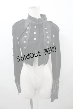 画像1: Ozz oneste / ボタンデザインショートジャケット  黒 I-26-03-23-042-OO-JA-TE-ZI