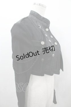 画像2: Ozz oneste / ボタンデザインショートジャケット  黒 I-26-03-23-042-OO-JA-TE-ZI