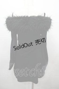 画像3: Qutie Frash / ファー付きオフショル着物カーデ  黒×パープル I-26-03-23-043-QU-JA-TE-ZI