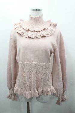 画像1: Hoshibako Works / タートルネックフリルニット  ピンク I-26-03-23-006-LO-TO-SA-ZI