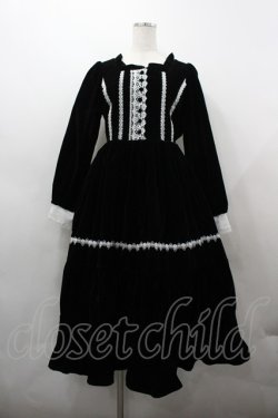 画像1: Chalmiere / ウィンターワンピース  黒Ｘ白 I-26-03-23-053-0-OP-SA-ZI