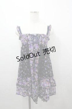 画像1: axes femme / 2WAYワンピース  黒Ｘ紫 I-26-03-23-055-AX-OP-SA-ZI