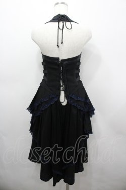 画像3: Ozz oneste / 薔薇刺繍ロングベスト  黒×青 I-26-03-23-059-OO-TO-TE-ZI